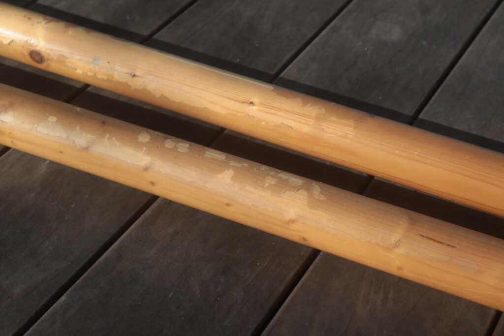 Handrails showing old finish