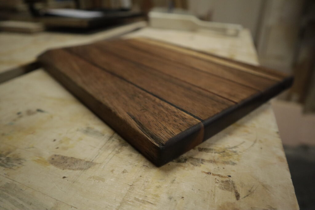 One of the damaged corners after refinishing.